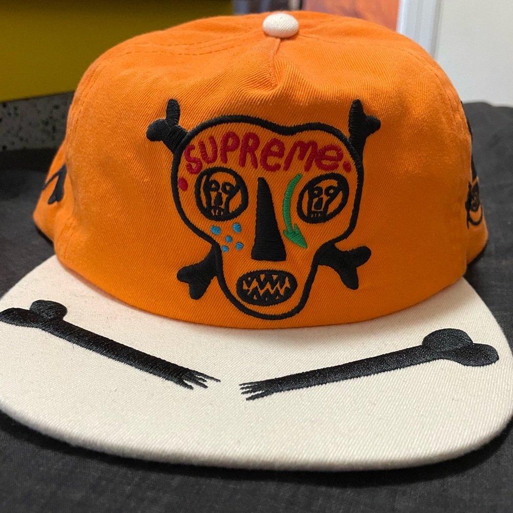 SUPREME CLAYTON PATERSON SKULLS 5-Panel Orange